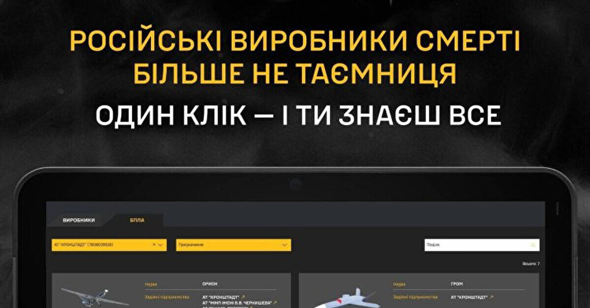 ГУР почало публікувати дані про виробників озброєння та військової техніки РФ