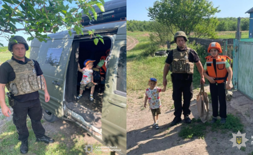 Поліцейські допомогли евакуюватись родині з трьома дітьми з Синельниківського району