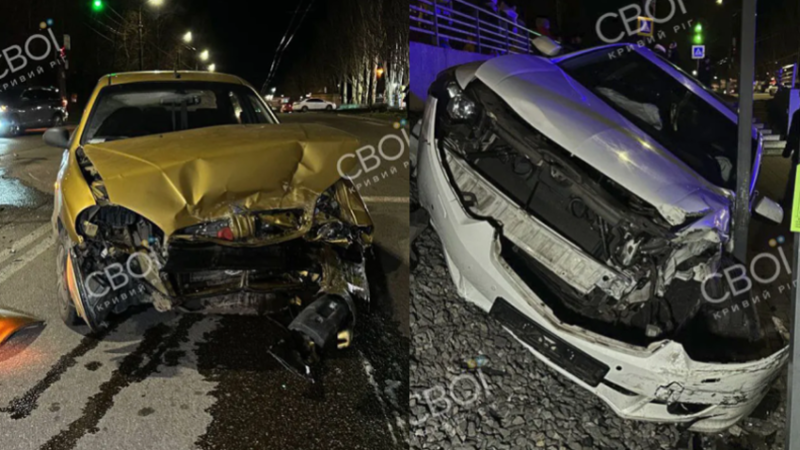 У Кривому Розі водійка Honda зіткнулася з Daewoo та в’їхала у зупинку: постраждав пішохід