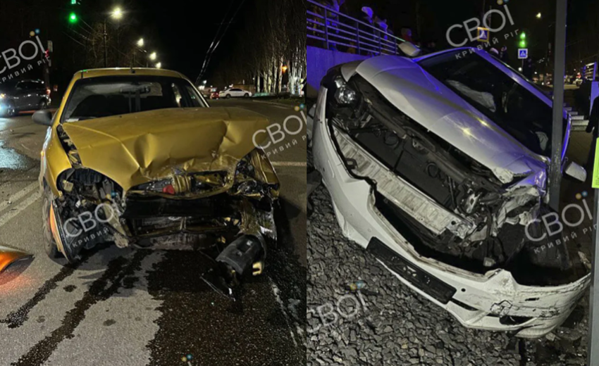 У Кривому Розі водійка Honda зіткнулася з Daewoo та в’їхала у зупинку: постраждав пішохід
