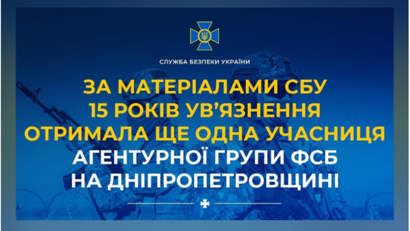 Коригувала ракетні удари по об’єктах ЗСУ: на Дніпропетровщині засудили агентку фсб до 15 років ув’язнення