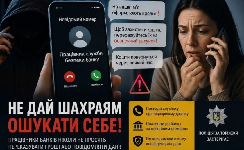 Жителька Запоріжжя втратила майже 200 тисяч гривень через телефонних шахраїв