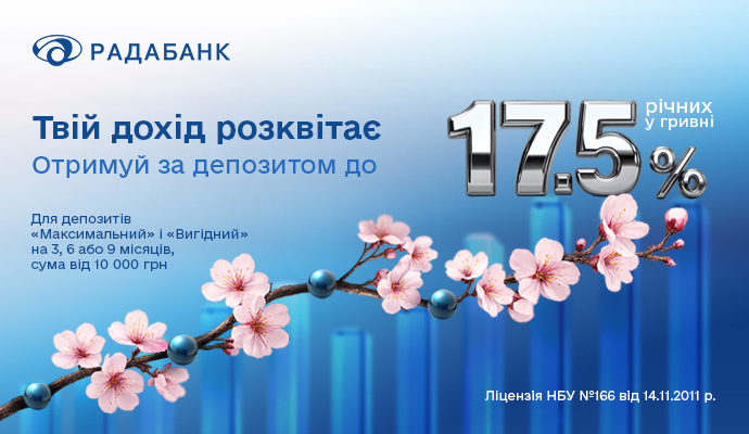 До 17,5% річних у гривні: час для прибутку в Радабанку