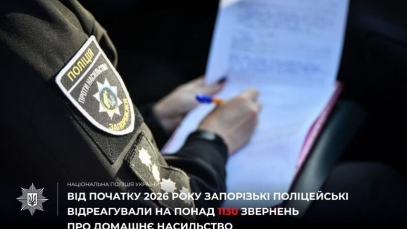 На Запоріжжі зафіксовано понад 1130 звернень щодо домашнього насильства
