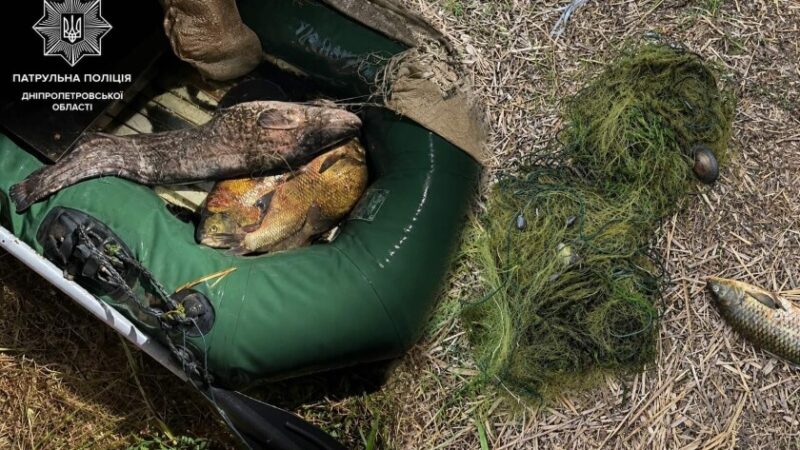 На Дніпропетровщині викрили двох чоловіків, які незаконно ловили рибу під час нересту