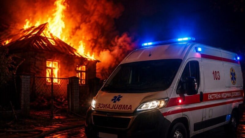 На Павлоградщині медики врятували жінку та трьох дітей, які отруїлися чадним газом під час пожежі