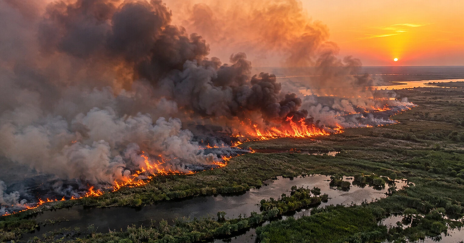 Збитки від пожежі в Дунайському заповіднику після удару РФ оцінили в 14,8 млрд грн
