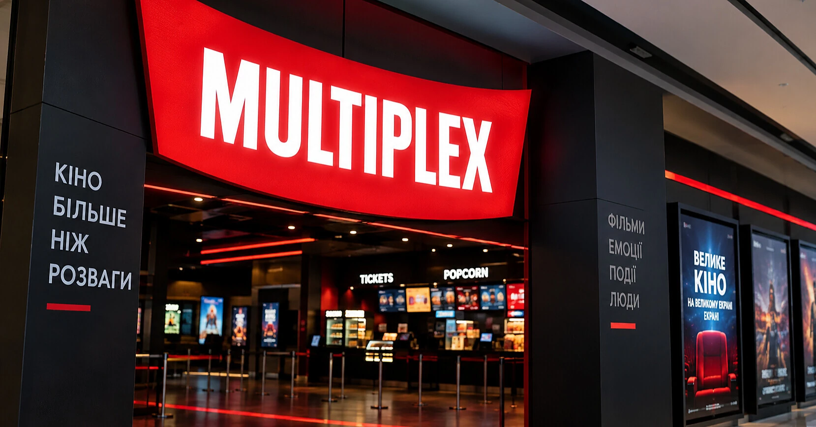 Кінотеатри Multiplex втратили більшість сеансів через тривоги
