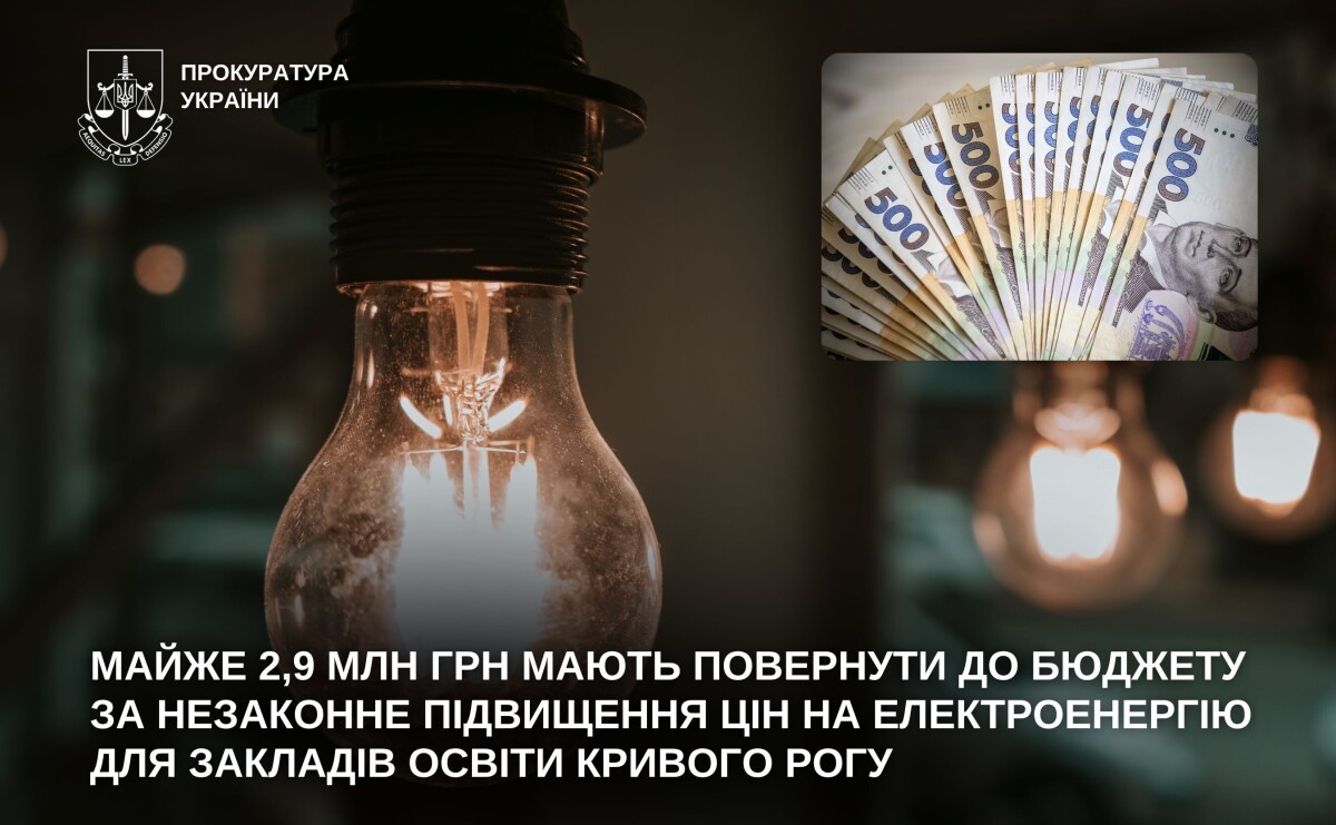 Постачальник електроенергії має повернути до бюджету Кривого Рогу майже 2,9 млн грн
